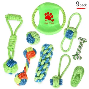 Wholesale Hot Selling Pet puppy to medium Cotton knot rope toy Set For Dog chew Clean teeth
