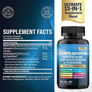 Stok Magnezyum Kompleksi 200mg Vegan Üçlü Magnezyum Glisinat Malat Sitrat Kapsülleri Yetişkinler İçin Bağışıklık Desteği ve Rahatlama - Product Image 2