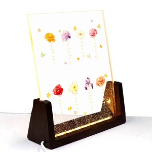 Plaque lumineuse en acrylique personnalisée Feng Shui Jardin de Grand-Mère, impression UV |   Cadeau personnalisé pour <span class=keywords><strong>la</strong></span> fête des mères 2026 |   Décoration florale de nuit - Product Image 1