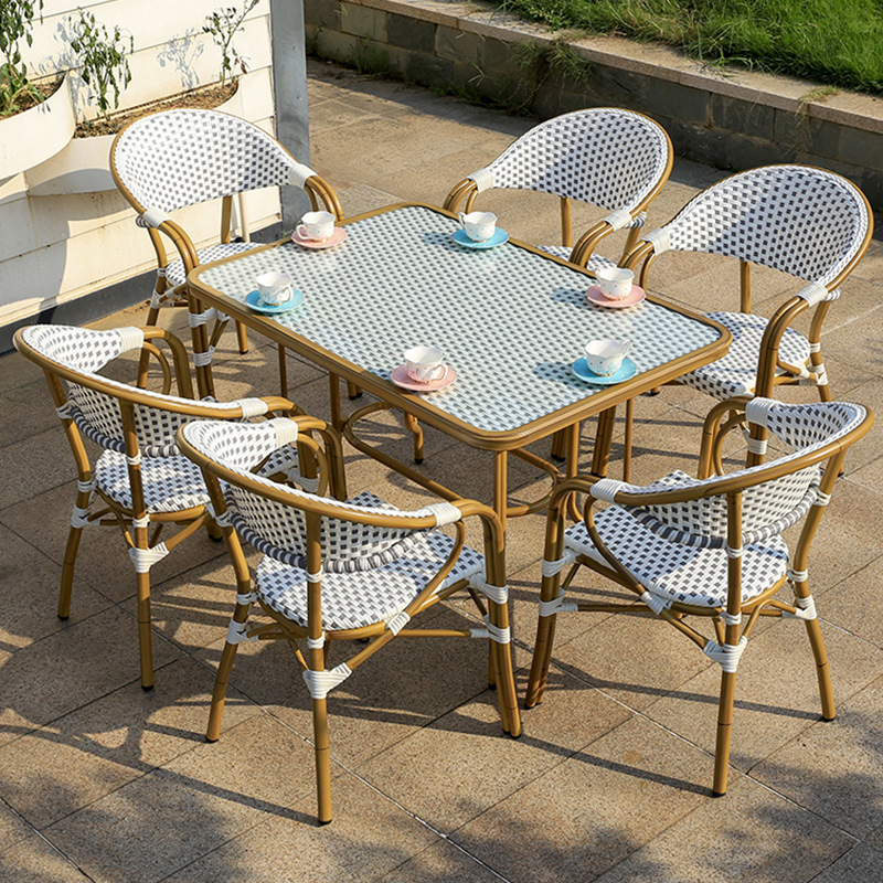 French Style Metal Garden Furniture Set Modern
