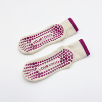 Chaussettes de Pilates en coton antidérapantes pour femmes, design personnalisé de haute qualité, logo personnalisé, antidérapantes, pour yoga et Pilates
