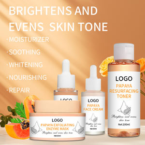 Kit de soin du visage personnalisé, crème éclaircissante, nettoyage des pores, exfoliation, soin de la peau bio, éclat de papaye - Product Image 2