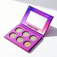 Palette de fards à paupières en papier rechargeable à 6 compartiments, boîte de maquillage en papier avec miroir et fermeture magnétique, emballage cosmétique durable