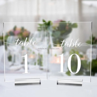 Supports en acrylique transparents pour cartes de mariage, présentoir de numéro de table, pour menu de bureau