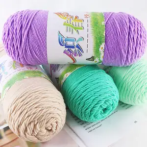 Vente d'usine pas cher doux 5 brins lait coton acrylique fil Crochet