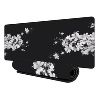 Tapis de souris de jeu XXL personnalisé en usine, imperméable, motif marbre gris, grand tapis de bureau antidérapant en caoutchouc, logo OEM personnalisé, vente en gros pour le bureau