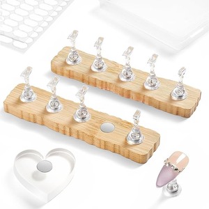 Acrylic Portable Nail Holder with Magnetic Base for Salon & DIY Use-Professional Nail Art Display Stand - Product Image 1