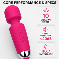 Vibrateur à logo personnalisé, 10 modes, étanche IPX7, silencieux, vibrateur manuel, masseur personnel pour emballage de vente au détail