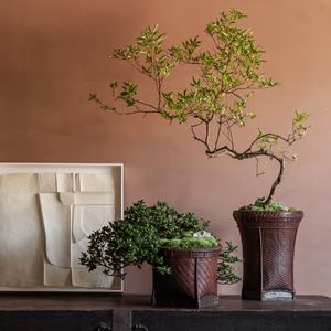 Pot de fleur tissé chinois ornement <span class=keywords><strong>vigne</strong></span> tissé jardin ou décor à la maison panier pour plantes et fleurs - Product Image 1