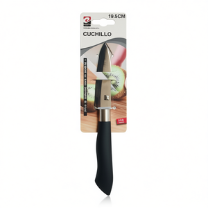 Pelapatate CUCHILLO 19.5Cm con manico nero e lama in acciaio inossidabile per uso in cucina - Product Image 1