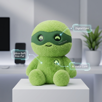 Porte-clés en peluche intelligent Green Bear ChatGPT AI TOY avec LED lumineuse variable, Q&A instantané intelligent, personnalisation en petite série