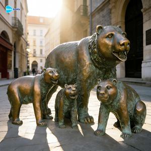 Grande Scultura Moderna Personalizzata di Orso <span class=keywords><strong>Grizzly</strong></span> in Bronzo Nero per Decorazione Esterna di Casa e Parco - Product Image 6