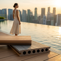 Revêtement de terrasse WPC de luxe AL-K140-23C 18 mm - Moderne, antidérapant, imperméable, résistant à l'humidité, écologique, ignifuge, résistant aux fissures