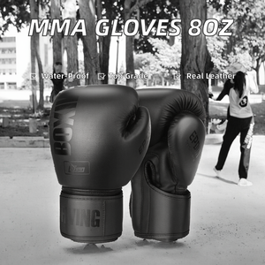 Gants de MMA et de boxe en cuir PU de haute qualité 8 oz Caractéristiques personnalisées imperméables - Product Image 2