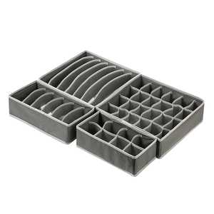 Set di 4 Organizzatori Pieghevoli Rettangolari per Cassetti, Divisori per Armadio, Contenitori per Reggiseni, Mutande, Calzini, Lingerie, per Camera da Letto e Casa - Product Image 4