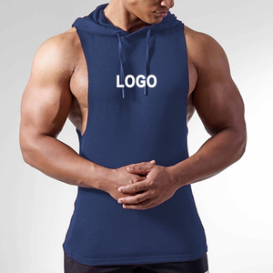 Bodybuilding muscolatura felpa Activewear in cotone Spandex con cappuccio canotta per il Fitness senza maniche <span class=keywords><strong>felpe</strong></span> da palestra - Product Image 2