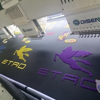 Machine à broder plate industrielle Dahao à 4 têtes et 9 aiguilles, 12/15 aiguilles, pour logos et patchs personnalisés sur tissus