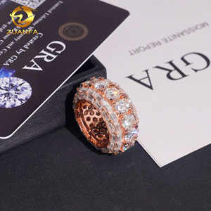 Новое поступление, уникальный дизайн, модные ювелирные изделия, багет в стиле хип-хоп, Муассанит, бриллиантовое 925, кольцо из стерлингового серебра с вечностью - Product Image 6