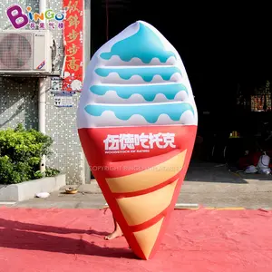 Gran oferta, decoración publicitaria de PVC, modelo de comida inflable, conos de helado inflables gigantes para promoción