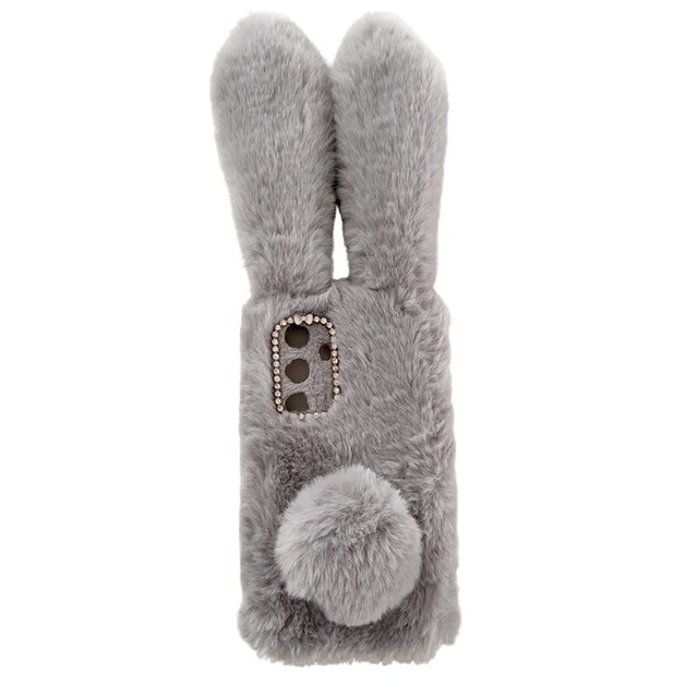 For Samsung Galaxy S24 Plus Case 3D Bunny Ears Fuzzy Winter Warm Phone Cover
