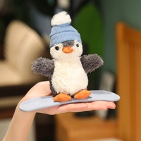 Personnalisé Mignon Mini Pingouin Slap Anneau Doux Drôle de Bande Dessinée Animal En Peluche Jouet Couette Fonction PP Coton Rempli Ceinture Bracelet