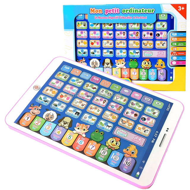 Electronic French & English Learning Toys Interactive Bilingual Learning Tablet Children Learning Pad Education Toy