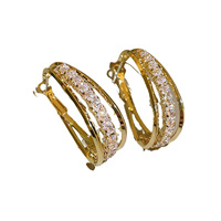 Pendientes de Diamantes de Cristal Modernos y a la Moda, Joyería Circular Multicapa Lujosa y Brillante