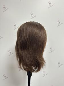 Tête de mannequin en cheveux humains 100% brun de 10 pouces |   Ultra doux pour l'entraînement à la coupe de cheveux de précision, la coloration et la pratique de la <span class=keywords><strong>coiffure</strong></span> courte - Product Image 3