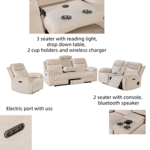 Power Recliner Set 3 2 1 Fabric Reclining Seater Couch Speaker for Living Room <b>Sofas</b> Recliner 1. OEM/ODM Customization & Premium - Product Image 1