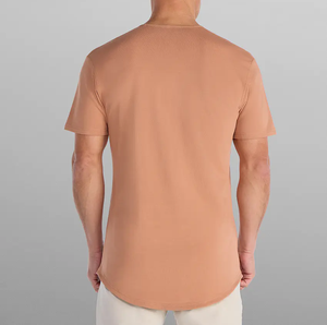 メンズスリムフィットアスレチックコットンブレンドTshirtクルーネックジムTシャツシルクスクリーン印刷湾曲裾刺繍ニットカスタマイズ可能 - Product Image 2