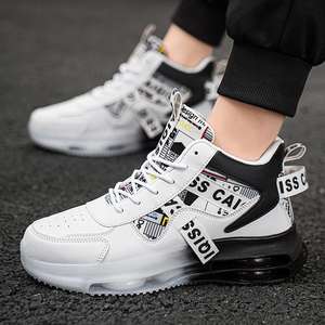 <span class=keywords><strong>Sneakers</strong></span> da <span class=keywords><strong>Uomo</strong></span> Primaverili Stile Coreano, Tinta Unita, con Lacci, Moda, Bianche, Fodera in Rete, Rialzanti, Trendy e Robuste - Product Image 4