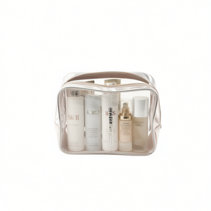 Étanche clair PU personnalisé petit voyage Mini mode sac cosmétique fermeture éclair ouverte - Product Image 1