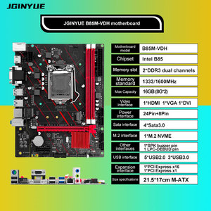 Placa base JGINYUE B85M-VDH de doble canal DDR3 M.2 NVME PCIEx16 para escritorio VGA, compatible con doble canal DDR3, lo que permite un transferencia de datos más rápida - Product Image 3