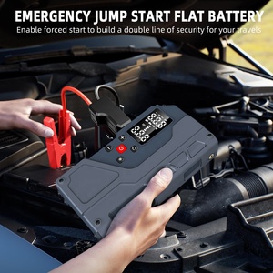 Démarreur de voiture portable, compresseur d'air, <span class=keywords><strong>gonfleur</strong></span> de pneus, moniteur de pression des pneus, 1000A Peak, 150PSI, 10000mAh, lumière d'urgence USB - Product Image 2