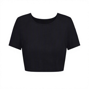 Custom Cotton Oversize Blank Plain <b>White</b> Slim Fitting Crop Top t Shirts Athletic <b>Sports</b> Gym Cropped Tee <b>Tshirt</b> Women - Product Image 5
