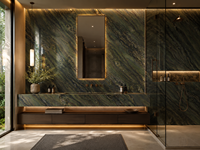 Dalle de marbre poli Monet Forest pour panneau mural en bois massif, comptoir de bar, plateau de console, carrelage mural de douche et découpe sur mesure
