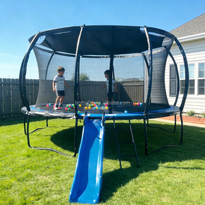 Trampoline rond Zoshine pour enfants avec toboggan, pour jardin extérieur, 8FT, 10FT, 12FT, 14FT, 16FT, en forme de citrouille - Product Image 1