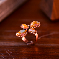 Bague rétro bohème en pierre, bijoux pour mariage, fiançailles, cadeau, style médiéval Europe et Amérique, bagues tendance