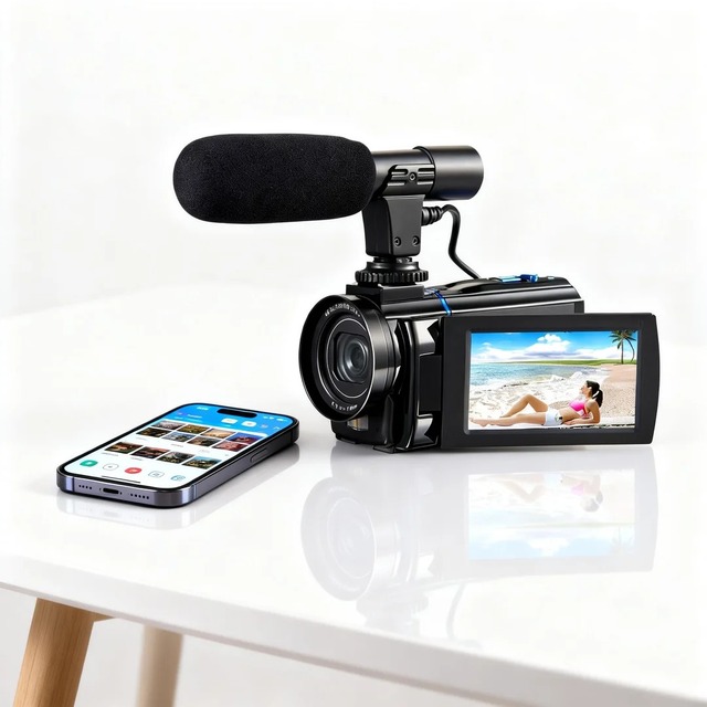 YouTube Vlogging 3.0 Inch Touch Screen WiFi Support Camara External Microphone Input OEM Custom Logo 2.7K Video Camera