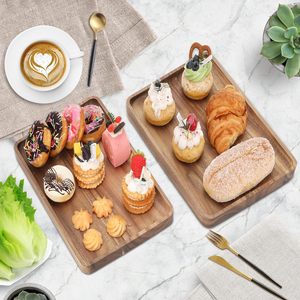 Acacia Wood <b>Tray</b> Japanese Rectangular Style Natural Color Hotel Dining Serving Plate Bread Fruit <b>Tea</b> <b>Tray</b> - Product Image 2