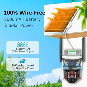 Caméra solaire 4G avec zoom 10x, V380 PRO 4G, 3 objectifs, 3 vidéos, panneau solaire, alarme, caméras <span class=keywords><strong>sans</strong></span> <span class=keywords><strong>fil</strong></span>, extérieur, IP, CCTV, PTZ, sécurité, réseau - Product Image 2