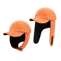 Casquette de baseball réversible vintage pour l'hiver |   Chapeau à rabats pour les oreilles doublé en polaire, respirant, imperméable, 100% coton, pour le cyclisme par temps froid