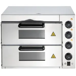 Elétrica industrial fornos embutidos double deck pizza cozimento forno máquina profissional comercial pizza forno