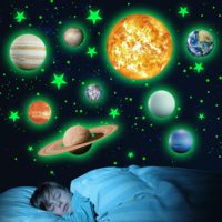 Myway Glow in The Dark Stars Système solaire Stickers muraux et décoration de planètes pour chambre d'enfants Home Glow Stickers lumineux