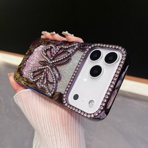 Funda para Teléfono Móvil con Diseño de Mariposa Degradada y Diamantes para iPhone 17 16 15 Pro Max, con Ondas Brillantes y Recubrimiento Electrochapado de TPU - Product Image 4