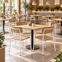Chaise de salle à manger commerciale empilable avec assise et dossier en contreplaqué courbé, structure métallique, chaise d'appoint pour restaurant, vente en gros pour hôtels