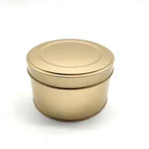 Hot Commodity Small Metal Tin Round Golden Box Packaging Candle Jars With Lid And Boxes