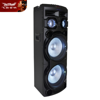 Plancher en bois debout MP3 double 12 pouces karaoké alimenté fête bleu Bt dent DJ LED PA chariot tour extérieure TV Audio haut-parleur