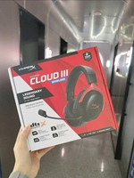 Casque de jeu sans fil HyperX Cloud III, circum-auriculaire, 2,4 GHz, faible latence (<30 ms), audio spatial DTS, commandes tactiles, affichage numérique, DJ