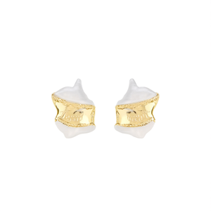 ต่างหูแฟชั่นแบบติดหู สแตนเลส 316L ชุบทอง PVD ทนทาน เป็นมิตรต่อสิ่งแวดล้อม - Product Image 2
